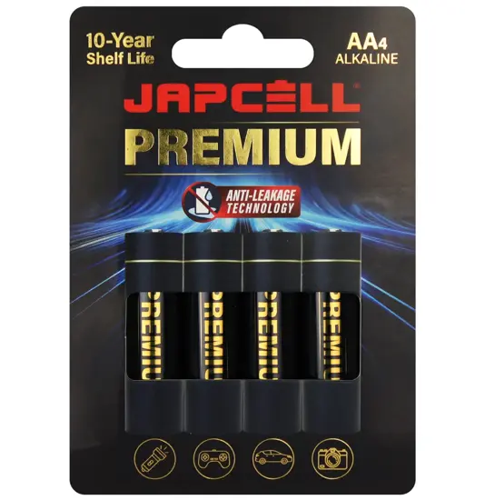 Batterie alcaline AA Premium Japcell - 4 pezzi Blister Japcell