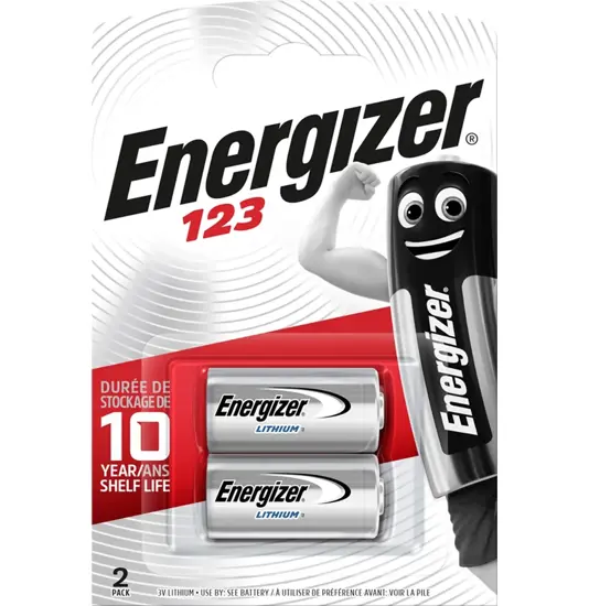 Batterie Energizer al litio per foto/allarme CR123 (confezione da 2)
