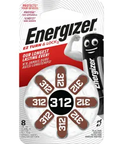 Batterie Energizer per apparecchi acustici 312 (confezione da 8)