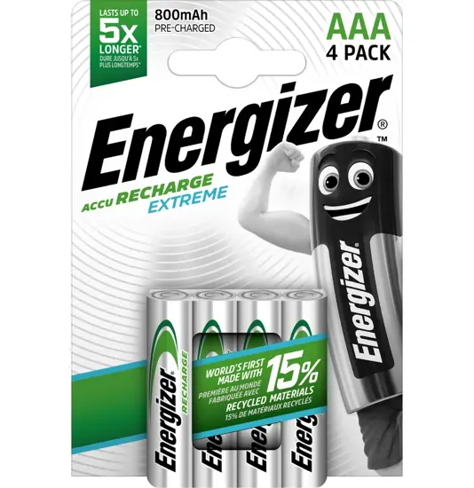 Batterie Energizer Recharge Extreme AAA / NH12 800mAh (confezione da 4)
