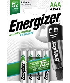 Batterie Energizer Recharge Extreme AAA / NH12 800mAh (confezione da 4)