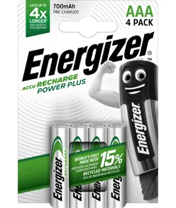 Batterie Energizer Recharge Power Plus AAA 700mAh (confezione da 4)