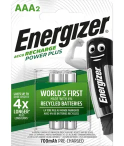 Batterie Energizer Recharge Power Plus AAA/HR03 700mAh - 2 pz.