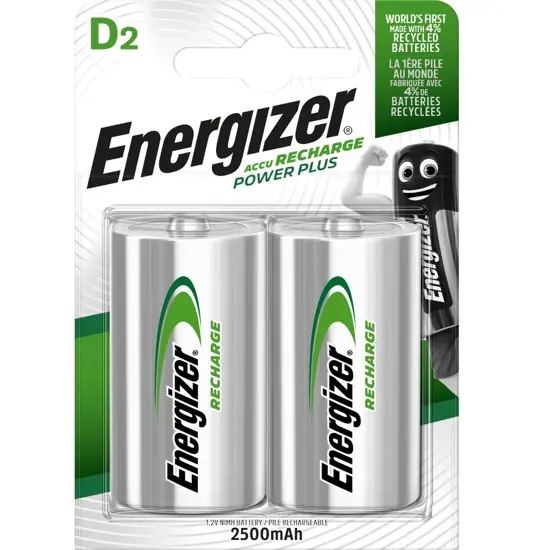 Batterie Energizer Recharge Power Plus D/NH50 2500mAh (confezione da 2)