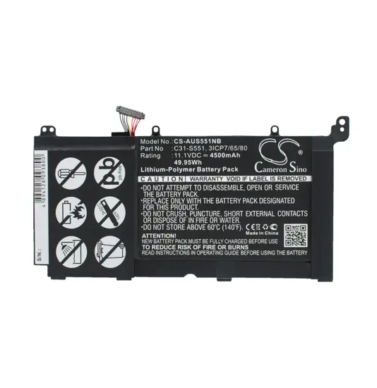 Batterie für Asus VivoBook S551L Laptop - 11,1V (kompatibel)