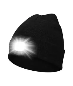 Berretto in maglia ricaricabile con luce LED da 120 lumen incorporata Japcell