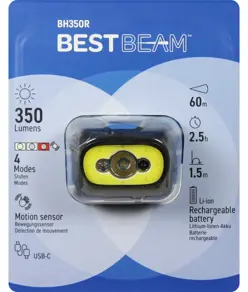 BH350R ricaricabile torcia frontale - 350 lm Best Beam