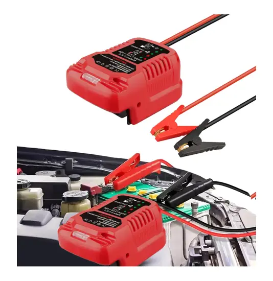 Caricabatterie di emergenza per la batteria di avviamento da 12 V, utilizzando la batteria al litio Worx da 18-20 V.