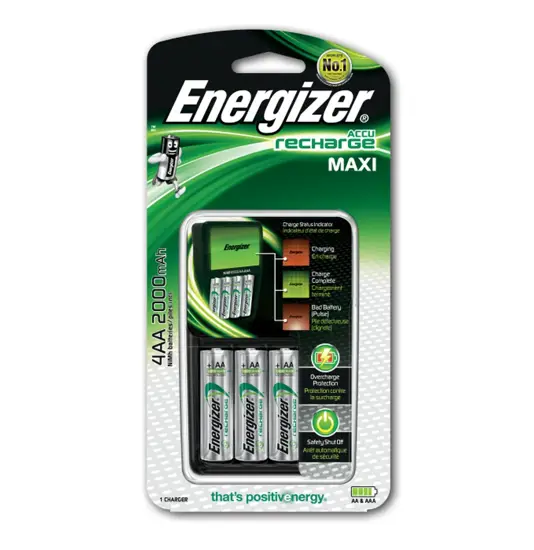 Caricabatterie Energizer Maxi EU con 4 batterie Energizer AA 2000mAh