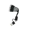 Cavo dati e ricarica 4-in-1 USB/USB-C a 4x USB-C, nero, 0,1 m