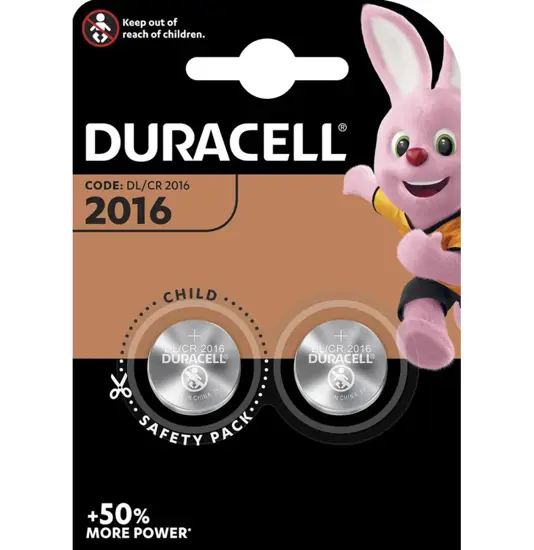 DL2016 / CR2016 knapcelle (2 stk.) duracell