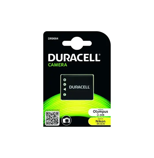 DR9664 kamerabatteri til Olympus Li-40B, Nikon EN-EL10 duracell