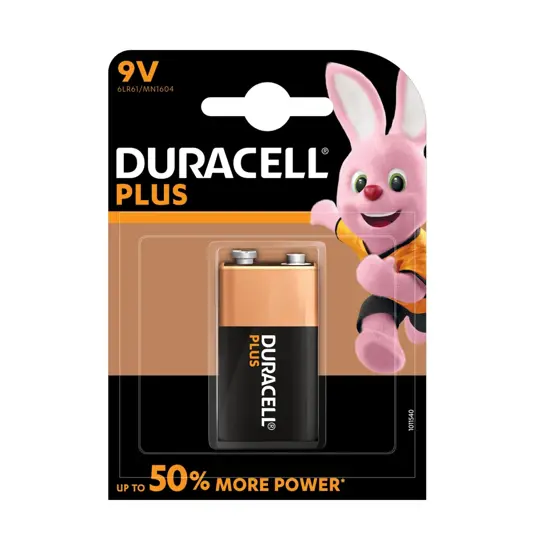 E / 9V / 6LR61 / 6LF22 PLUS POWER BATTERI (1 stk.) duracell