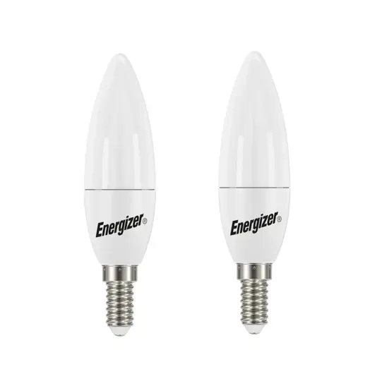 Energizer E14 Lampadina LED 4,9W, (470lm), 3000K, bianco caldo, 2 pz.