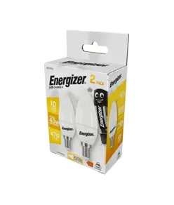 Energizer E14 Lampadina LED 4,9W, (470lm), 3000K, bianco caldo, 2 pz.