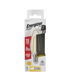 Energizer E14 LED a incandescenza 2W (250lm), 2700K, bianco caldo