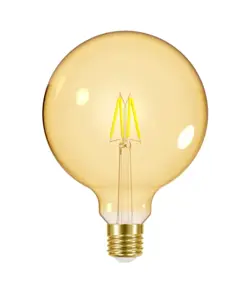 Energizer E27 lampadina LED ORO, G125, 5W (550lm), 2200K, Bianco caldo, Dimmerabile