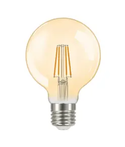 Energizer E27 lampadina LED ORO, G80, 5W (500lm), 2200K, Bianco caldo, Dimmerabile