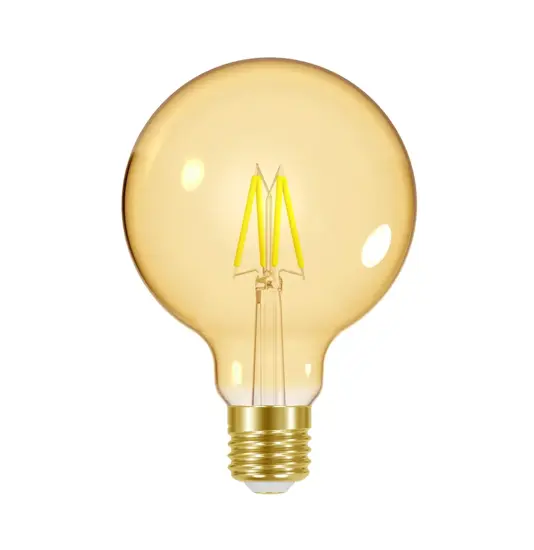 Energizer E27 lampadina LED ORO, G95, 5W (470lm), 2200K, bianco caldo, dimmerabile