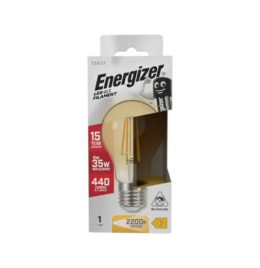Energizer E27 LED lampadina 4W (440lm), 2200K, Bianco caldo