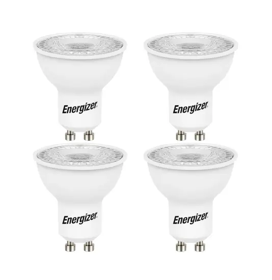 Energizer GU10 Lampadina LED 4,9W (345lm), 3000K, bianco caldo, 4 pz.
