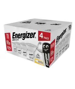 Energizer GU10 Lampadina LED 4W (375lm), 2700K, bianco caldo, 4 pz.