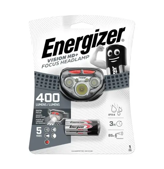 Energizer HL Vision HD+ Focus Lampada frontale 400 lumen incl. 3 batterie AAA