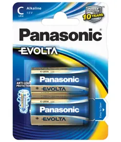 EVOiA Alkaline C / LR14/ Baby Batterien (2 Stk.) Panasonic