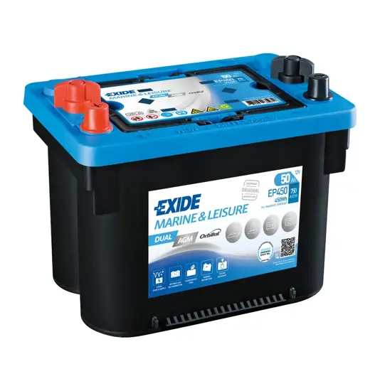 Exide Marine und Leisure EP450 DUAL AGM Batterie - 12V 50Ah (20h)