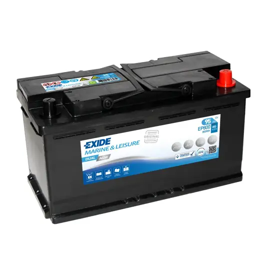 Exide Marine und Leisure EP800 DUAL AGM Batterie - 12V 95Ah (20h)