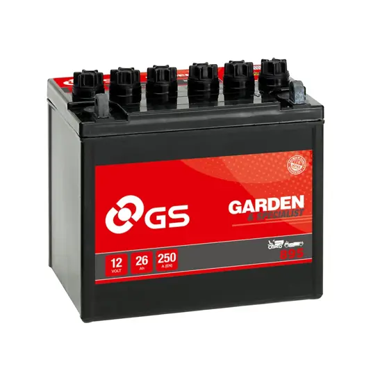 GS YUASA GS-895 12V 26Ah 200A Batteri til bl.a. Havetraktor + Pol til højre