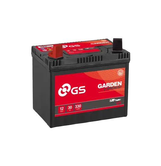 GS YUASA GS-U1 12V 30Ah 270A  Batteri til bl.a. Havetraktor + Pol til venstre
