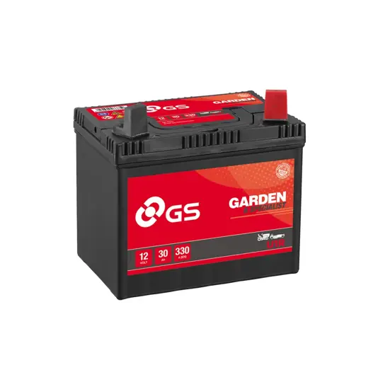GS YUASA GS-U1R 12V 30Ah 330A Batterie für Gartentraktoren + Pole auf der rechten Seite