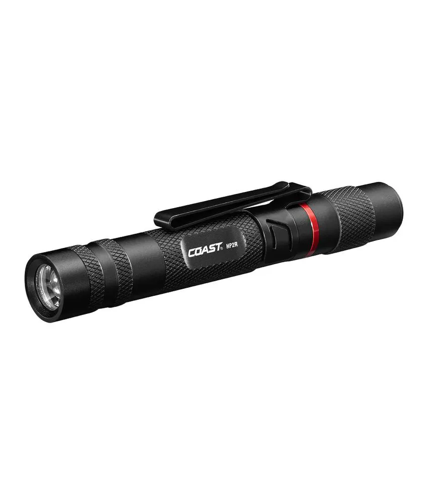 HP2R Lampada di ispezione ricaricabile con fuoco e morsetto Coast, luminosità di 280 lumen e un raggio di azione fino a 67 metri