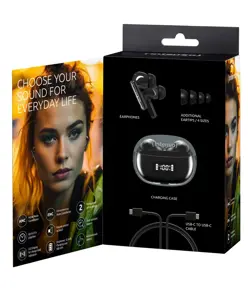 Intenso® T310AE Auricolari In-Ear Wireless con Active Noise Cancelling e ENC Intenso