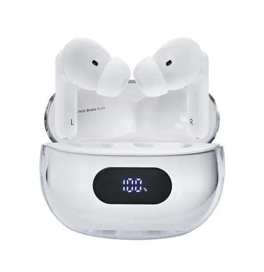 Intenso® T312AE Auricolari In-Ear Wireless con cancellazione attiva del rumore e ENC – Bianco Intenso