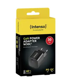 Intenso® USB-C Caricatore GaN 30W PD 3.0/QC 4.0 - Nero Intenso