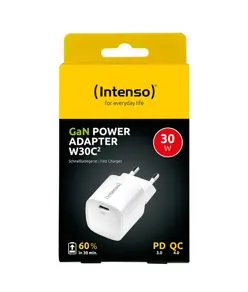 Intenso® USB-C GaN Caricatore 30W PD 3.0/QC 4.0 - Bianco Intenso