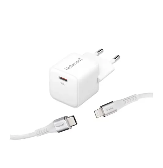 Intenso® USB-C GaN Caricatore 30W PD/QC incl. Cavo USB-C a Lightning Intenso