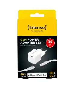 Intenso® USB-C GaN Caricatore 30W PD/QC incl. Cavo USB-C a Lightning Intenso