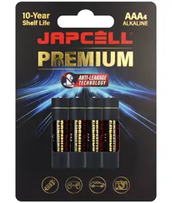 JAPCELL® batterie alcaline AAA Premium - 4 pezzi Blister Japcell