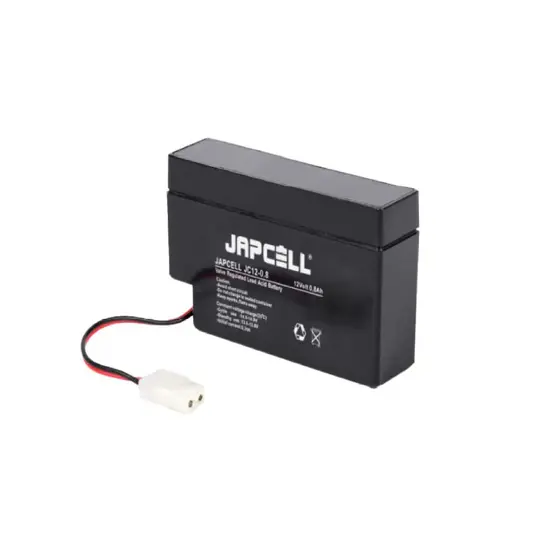 JAPCELL® JC12-0,8AMP Batteria al piombo da 12 V 0,8 Ah con connettore AMP