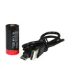 JC123AB - CR123 Batteria ricaricabile Li-ion da 3.7V 820mAh inclusa con cavo di ricarica USB-C Japcell