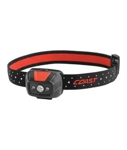Lampada frontale FL19 (415 lumen) con luce rossa e bianca - in confezione blister Coast