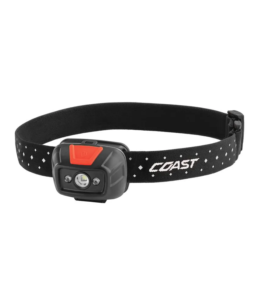 Lampada frontale FL19 (415 lumen) con luce rossa e bianca - in confezione blister Coast, luminosità massima di 360 lumen a una distanza di 41 metri