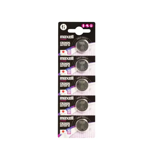 Maxell Lithium CR2025 batterier - 5 stk.