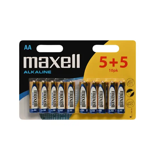 Maxell Long life Alkaline AA / LR6 batterier - 10 stk.
