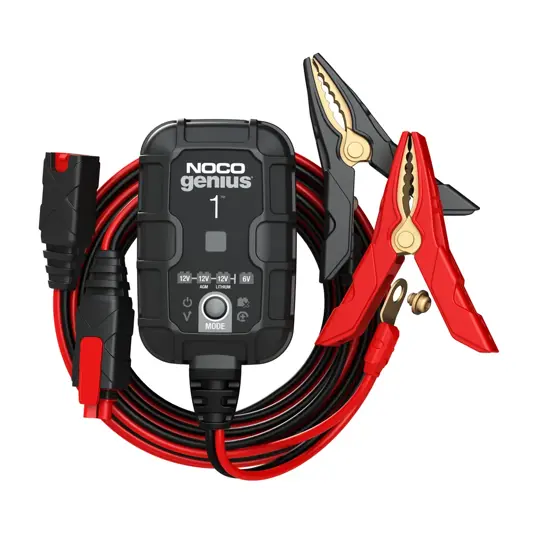 Noco Genius 1 Caricabatterie per batterie da 6V e 12V 1000mA (Wet, Gel, MF, MF, CA, EFB, AGM e Lithium-Ion)