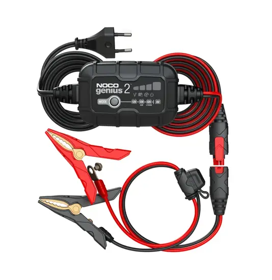 Noco Genius 2 Caricabatterie per batterie da 6V e 12V 2000mA (umido, gel, MF, MF, CA, EFB, AGM e ioni di litio)