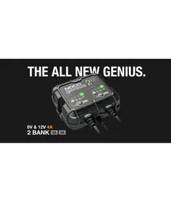 Noco Genius 2X2 Caricabatterie per batterie da 6V e 12V 4000mA (umido, gel, MF, CA, EFB, AGM e ioni di litio)